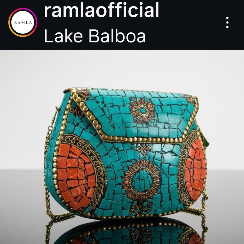 Ramla Jewel Mosaic Turquoise Women's Bag